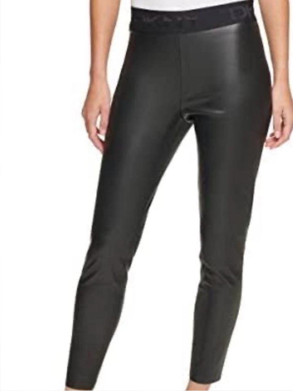 DKNY Black Faux Leather Legging